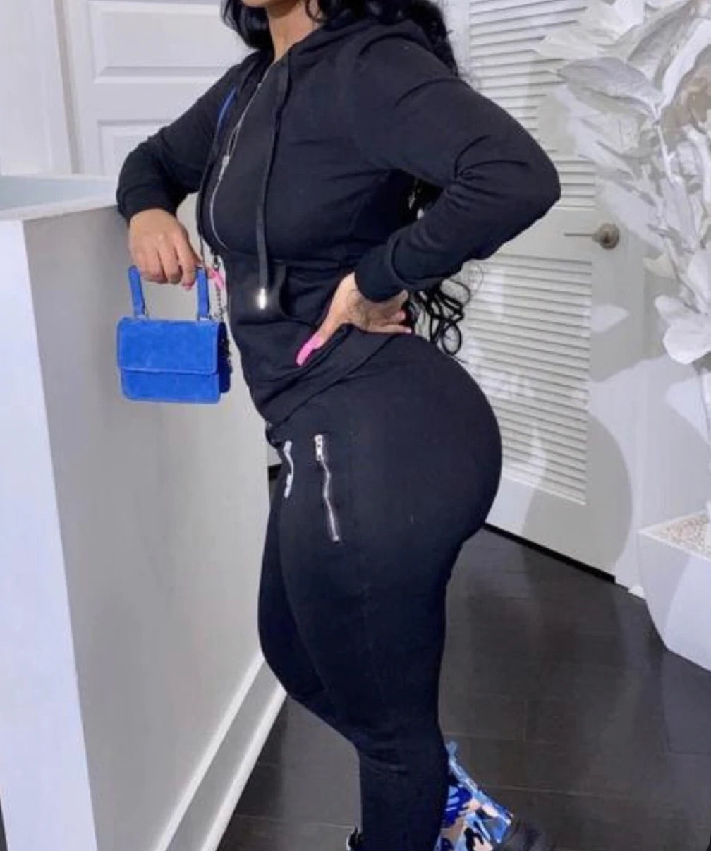 Black “Jada” Jogger Set